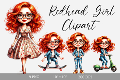 Redhead Girl Clipart Product Image 1