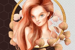 Redhead girl Floral PNG Sublimation Product Image 3