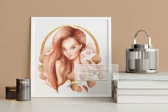 Redhead girl Floral PNG Sublimation Product Image 2