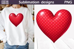 Red Heart Clipart | Valentines Day Sublimation Product Image 1