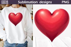 Red Heart Clipart | Valentines Day Sublimation Product Image 1