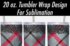 Red Black Grey Plaid 20 oz Tumbler Sublimation Product Image 2