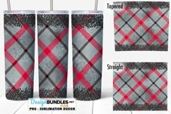 Red Black Grey Plaid 20 oz Tumbler Sublimation Product Image 1
