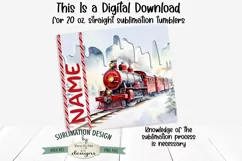 Red Holiday Christmas Train Seamless 20 oz Tumbler Design Product Image 3