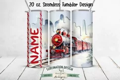 Red Holiday Christmas Train Seamless 20 oz Tumbler Design Product Image 1
