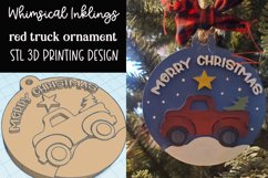 Red Truck Ornament 3D Printer STL Design Product Image 1
