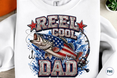 Reel Cool Dad American Flag Bass Png Product Image 1