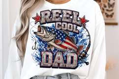 Reel Cool Dad American Flag Bass Png Product Image 2