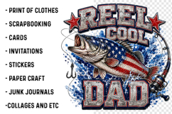 Reel Cool Dad American Flag Bass Png Product Image 3