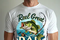 Reel Great Dad Png, Father's Day Fishing Sublimation Design Product Image 4