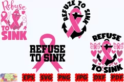 Refuse To Sink SVG | Breast Cancer SVG |Cancer Awareness SVG Product Image 3