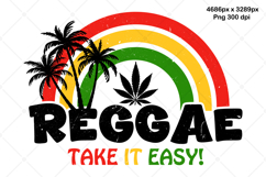 Reggae - Take It Easy! - Png Tee Design Product Image 2