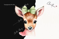 Pastel Watercolor Deer Clipart | Christmas Clipart Product Image 2