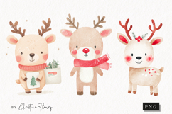 Cute Christmas Reindeer Clipart | Christmas PNG Product Image 1