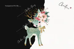 Brush Stroke Christmas Reindeer Clipart | Preppy Christmas Product Image 2