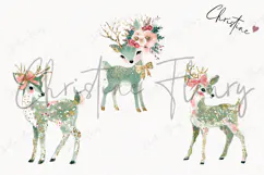 Brush Stroke Christmas Reindeer Clipart | Preppy Christmas Product Image 3