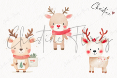 Cute Christmas Reindeer Clipart | Christmas PNG Product Image 3