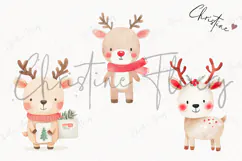 Cute Christmas Reindeer Clipart | Christmas PNG Product Image 3