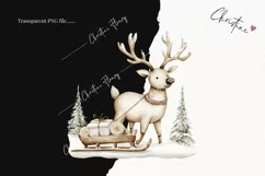 Nordic Festive Reindeer | Beige Christmas PNG Product Image 2