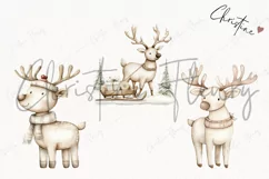 Nordic Festive Reindeer | Beige Christmas PNG Product Image 3