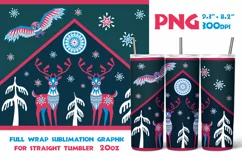 Reindeer and Polar Owl-Straight Tumbler 20oz sublimation