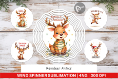 Reindeer Antics Wind Spinner Product Image 1
