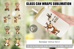 Reindeer Antics Glass Can Product Image 1