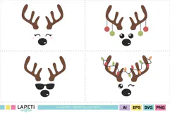Reindeer clipart collection with simple cheerful holiday designs