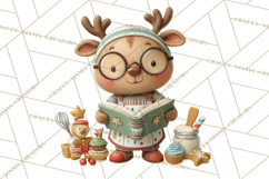 Reindeer Bakery Clipart PNG, Cute Christmas Baking PNG Product Image 3