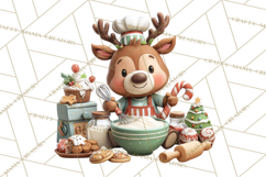 Reindeer Bakery Clipart PNG, Cute Christmas Baking PNG Product Image 5
