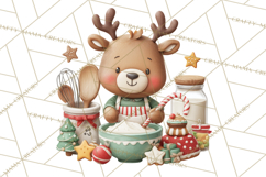 Reindeer Bakery Clipart PNG, Cute Christmas Baking PNG Product Image 2