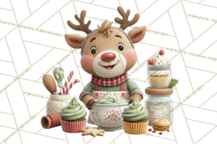 Reindeer Bakery Clipart PNG, Cute Christmas Baking PNG Product Image 4