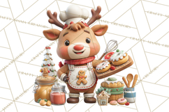 Reindeer Bakery Clipart PNG, Cute Christmas Baking PNG Product Image 2