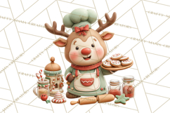 Reindeer Bakery Clipart PNG, Cute Christmas Baking PNG Product Image 3