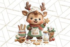 Reindeer Bakery Clipart PNG, Cute Christmas Baking PNG Product Image 4