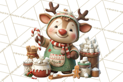 Reindeer Bakery Clipart PNG, Cute Christmas Baking PNG Product Image 5