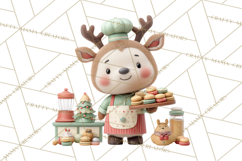 Reindeer Bakery Clipart PNG, Cute Christmas Baking PNG Product Image 2