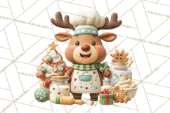Reindeer Bakery Clipart PNG, Cute Christmas Baking PNG Product Image 4