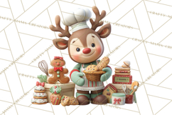 Reindeer Bakery Clipart PNG, Cute Christmas Baking PNG Product Image 5