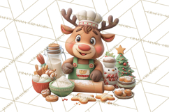 Reindeer Bakery Clipart PNG, Cute Christmas Baking PNG Product Image 2