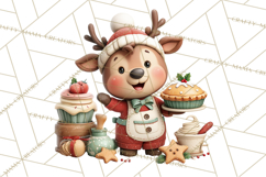 Reindeer Bakery Clipart PNG, Cute Christmas Baking PNG Product Image 2