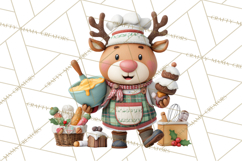 Reindeer Bakery Clipart PNG, Cute Christmas Baking PNG Product Image 5