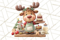 Reindeer Bakery Clipart PNG, Cute Christmas Baking PNG Product Image 2
