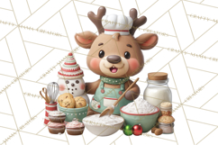 Reindeer Bakery Clipart PNG, Cute Christmas Baking PNG Product Image 3