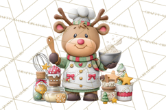 Reindeer Bakery Clipart PNG, Cute Christmas Baking PNG Product Image 4