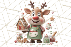 Reindeer Bakery Clipart PNG, Cute Christmas Baking PNG Product Image 2