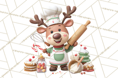 Reindeer Bakery Clipart PNG, Cute Christmas Baking PNG Product Image 3