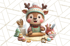 Reindeer Bakery Clipart PNG, Cute Christmas Baking PNG Product Image 4