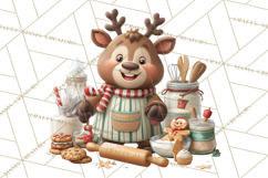 Reindeer Bakery Clipart PNG, Cute Christmas Baking PNG Product Image 5