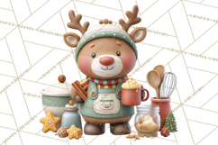 Reindeer Bakery Clipart PNG, Cute Christmas Baking PNG Product Image 2